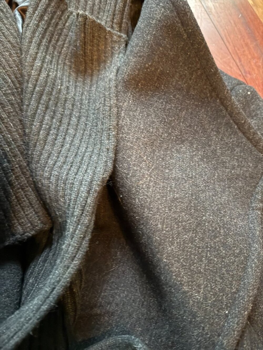 Donna Karan Rib Belted Wool Blend Wrap Coat - Picture 9 of 9